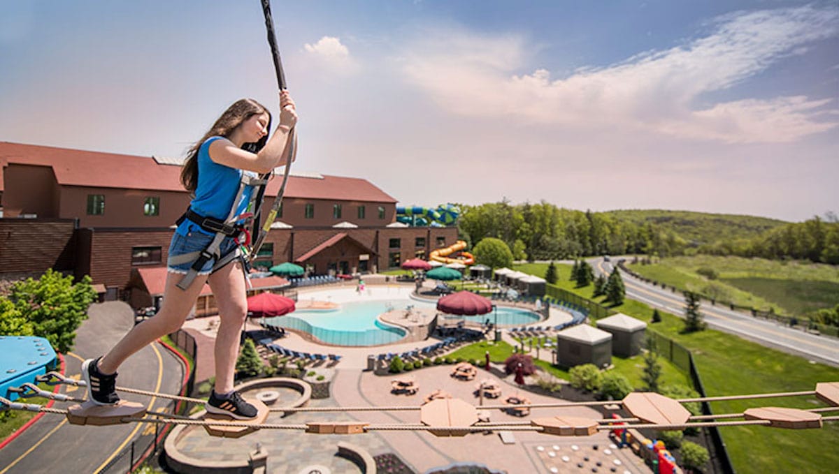 great wolf lodge waterpark howls ropes course outdoor x
