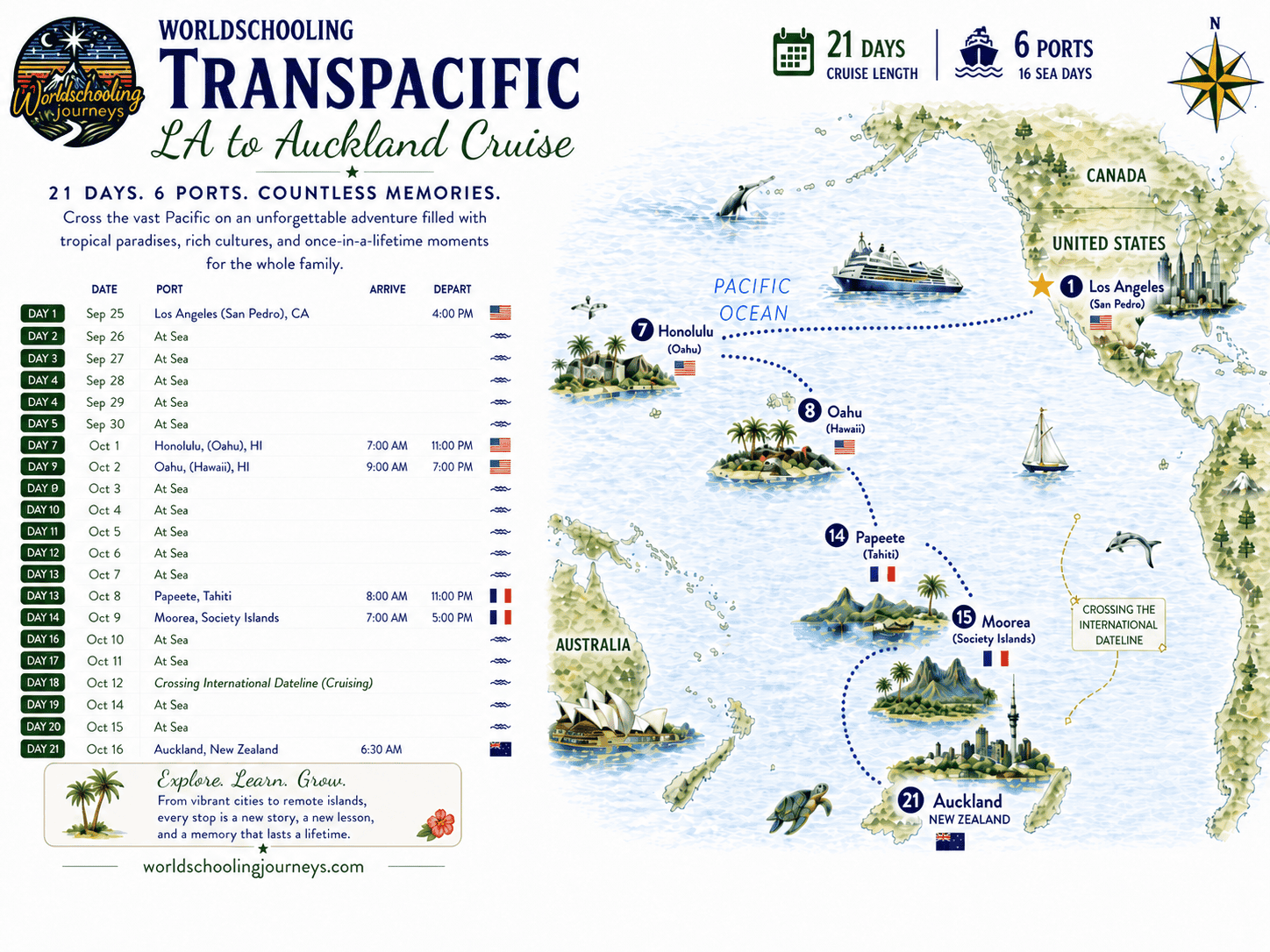 september-transpacific-la-to-auckland cruise map