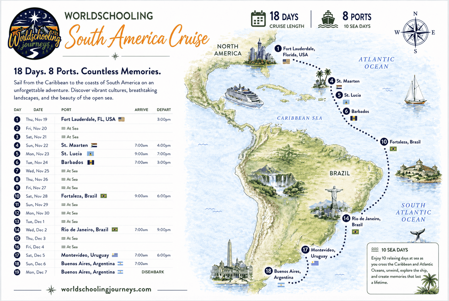 november-south-america-cruise cruise map